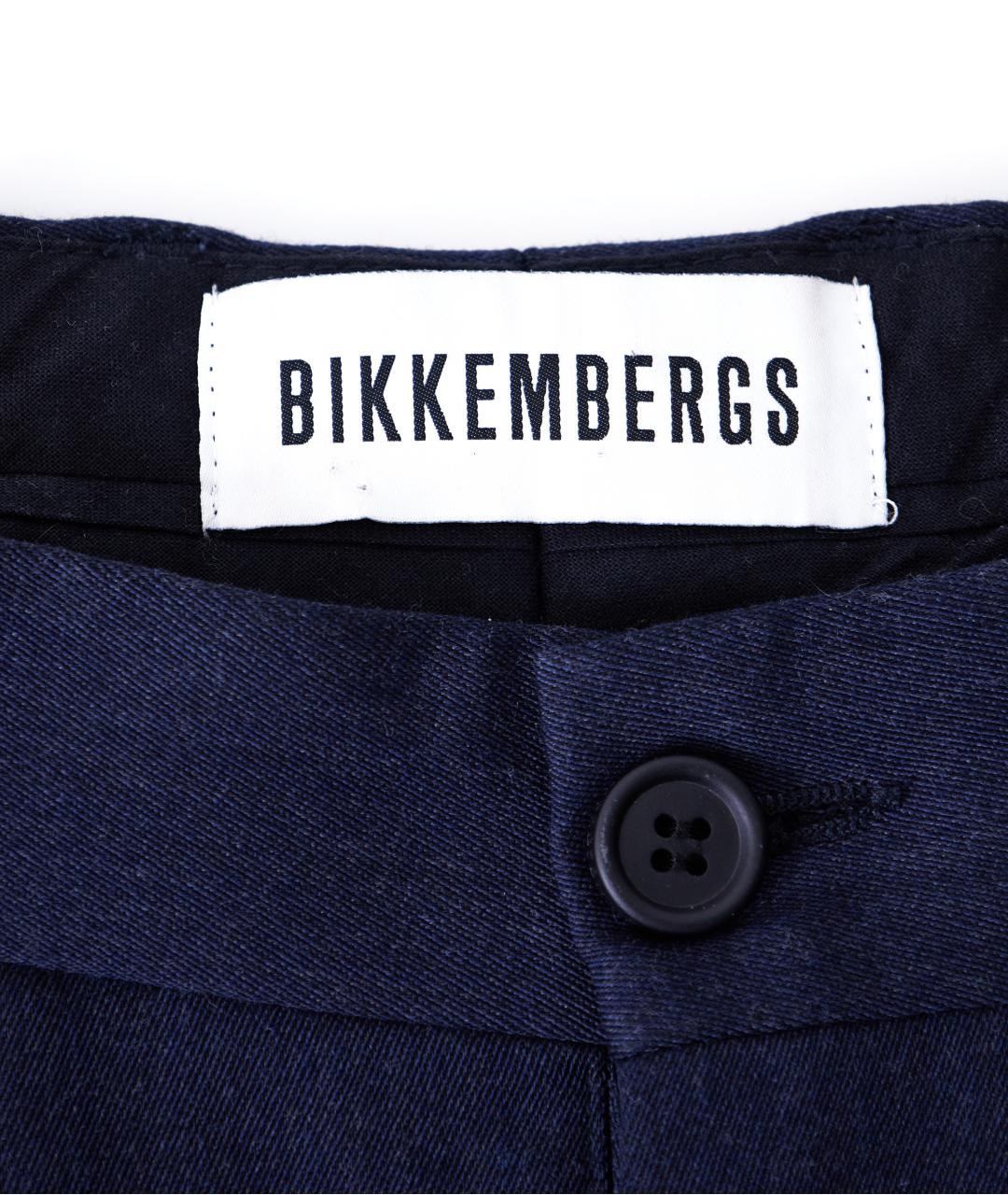 BIKKEMBERGS Синие хлопковые классические брюки, фото 4