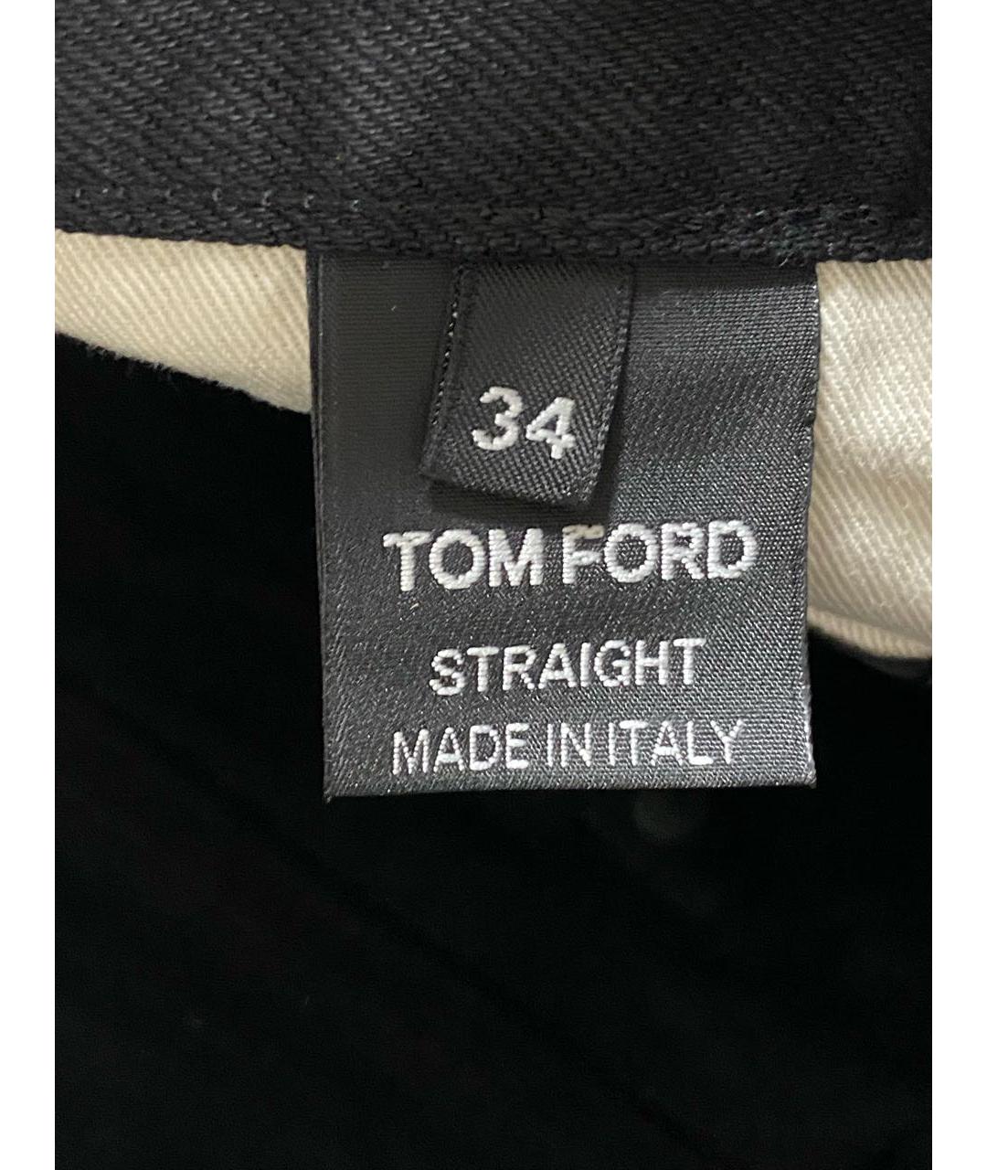 TOM FORD Черные хлопко-эластановые прямые джинсы, фото 6