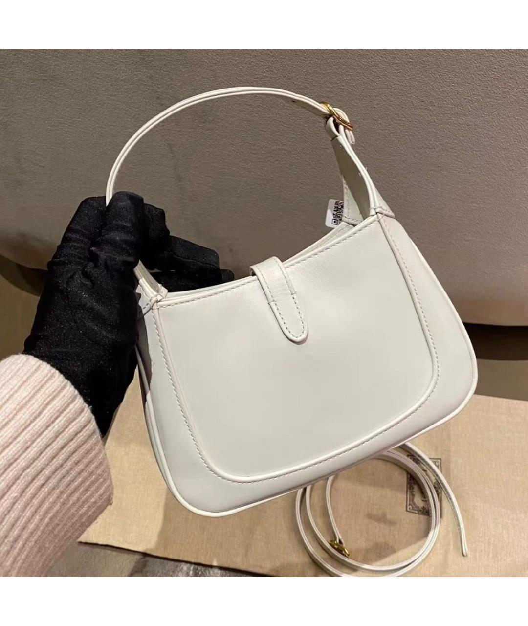 GUCCI Белая кожаная сумка с короткими ручками, фото 3