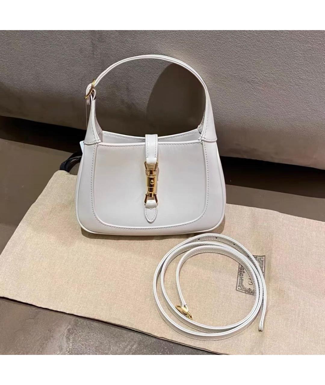 GUCCI Белая кожаная сумка с короткими ручками, фото 2