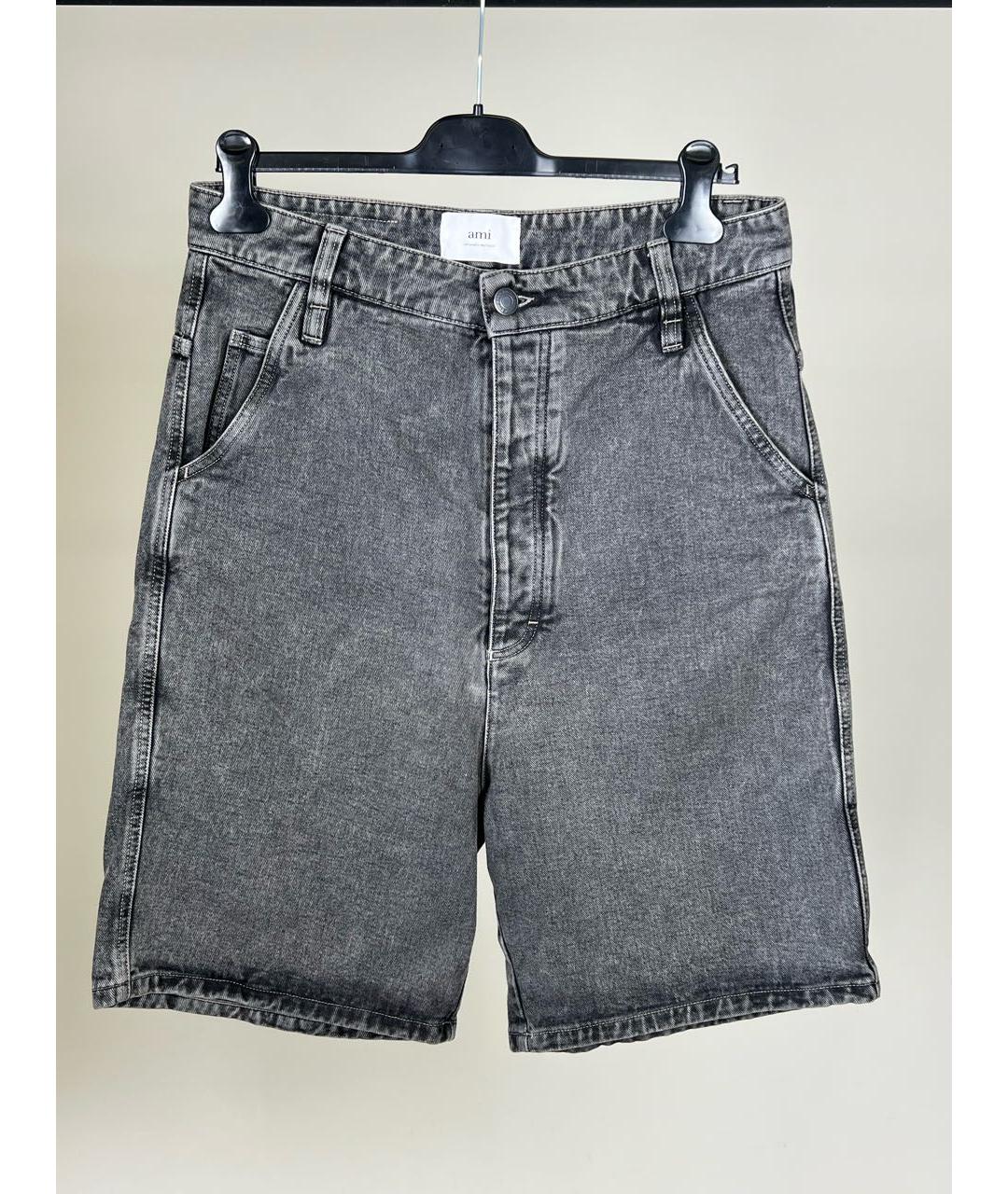 AMI Черные деним шорты, фото 6