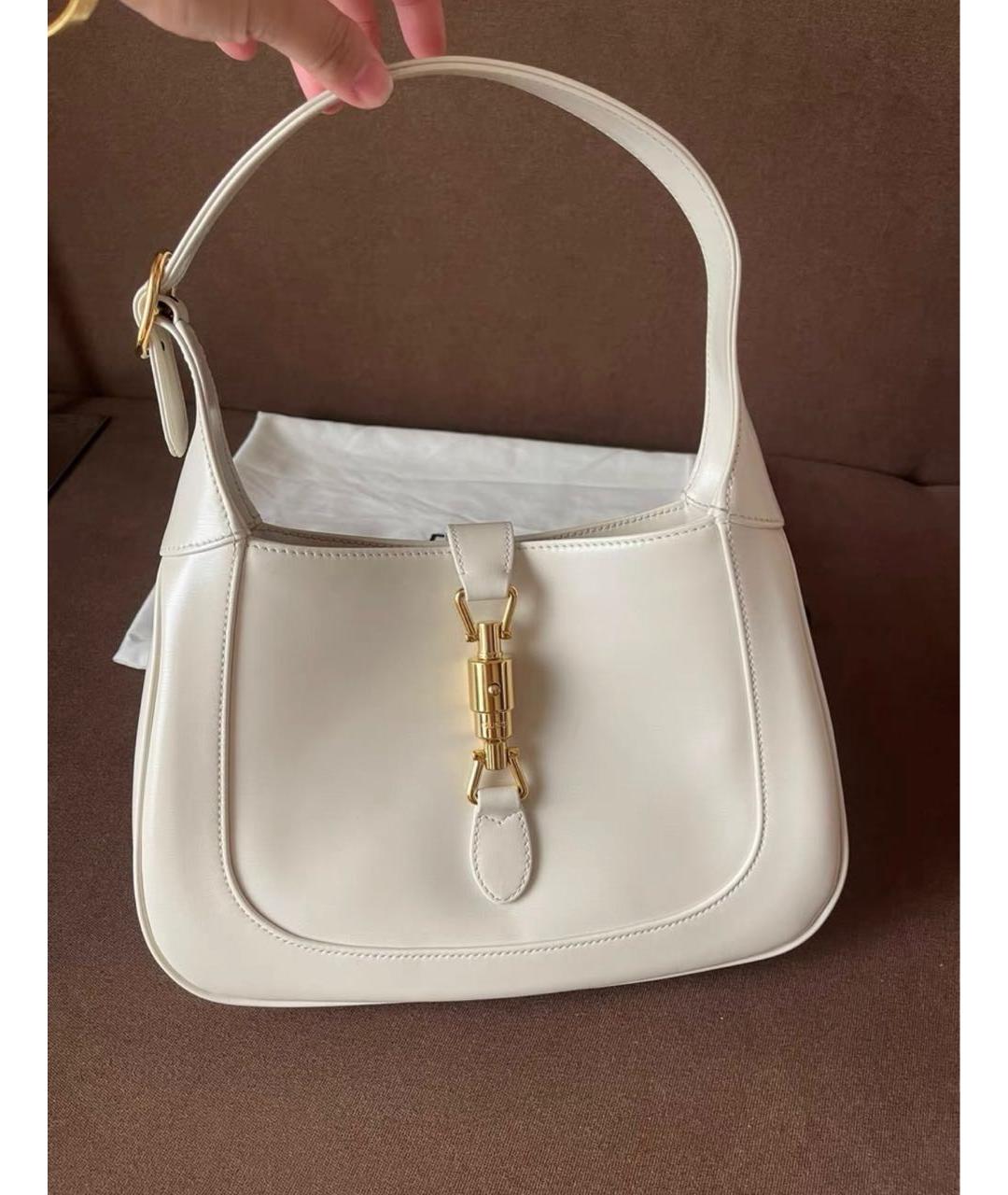 GUCCI Белая кожаная сумка с короткими ручками, фото 3