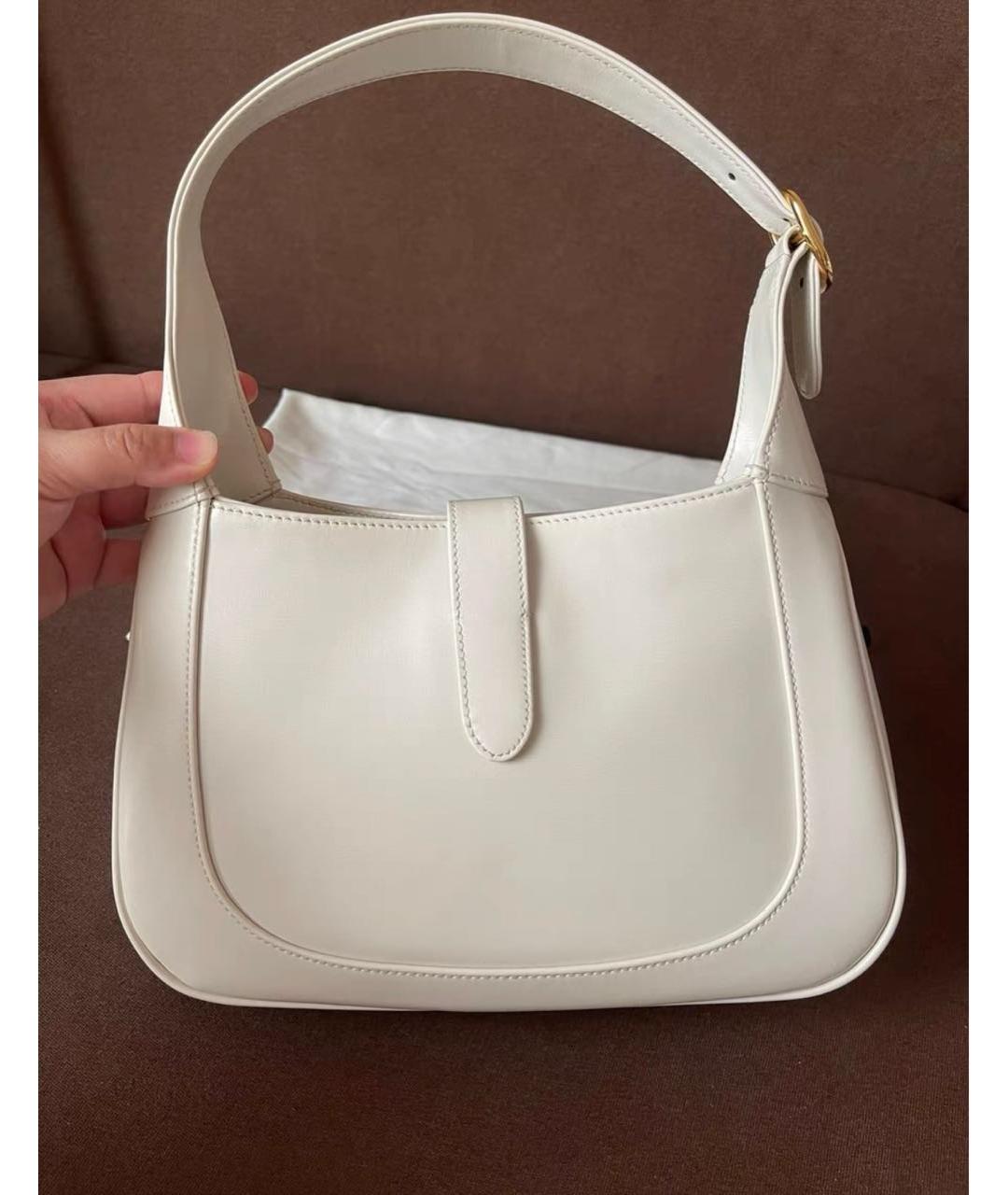 GUCCI Белая кожаная сумка с короткими ручками, фото 7