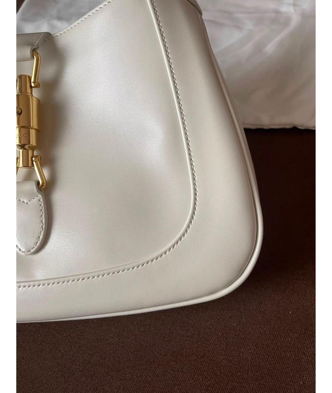 GUCCI Белая кожаная сумка с короткими ручками, фото 4