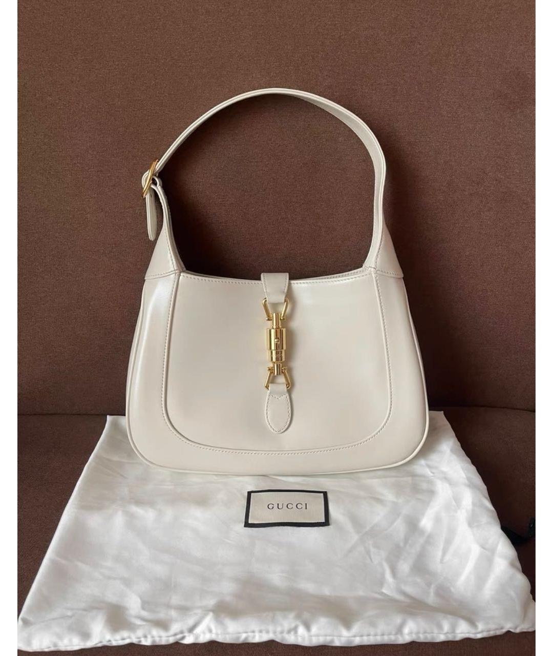 GUCCI Белая кожаная сумка с короткими ручками, фото 2