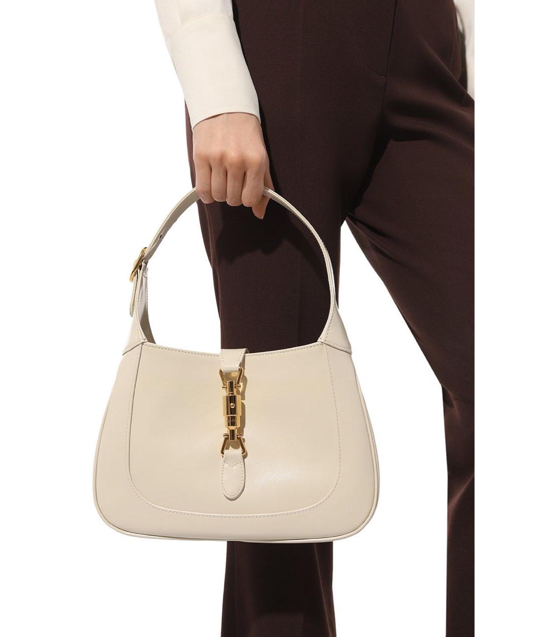 GUCCI Белая кожаная сумка с короткими ручками, фото 8