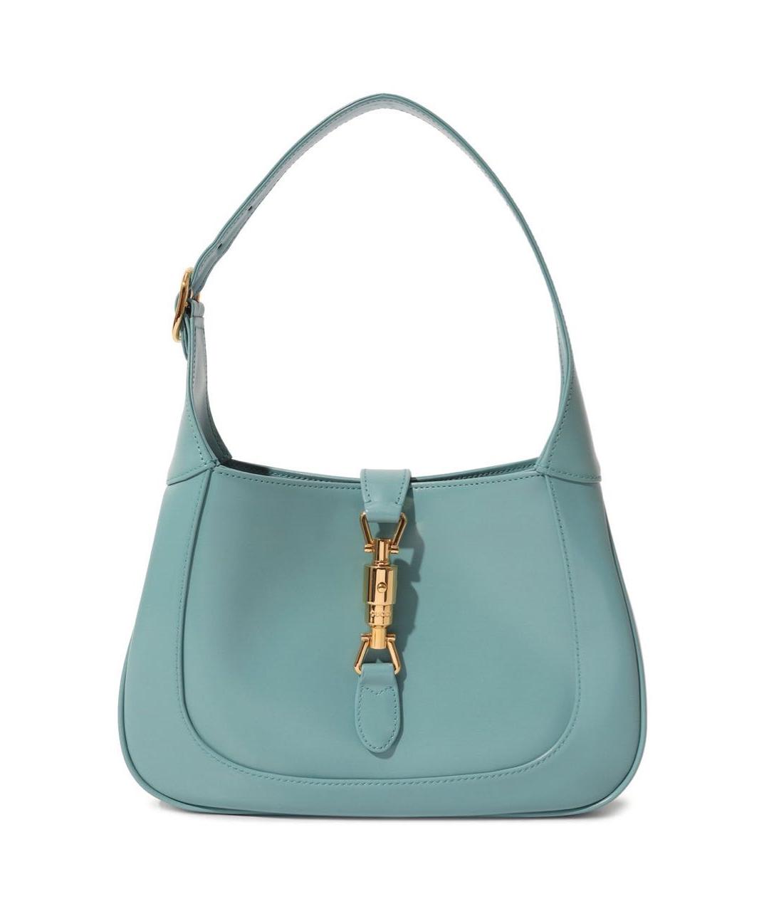 GUCCI Голубая кожаная сумка с короткими ручками, фото 1