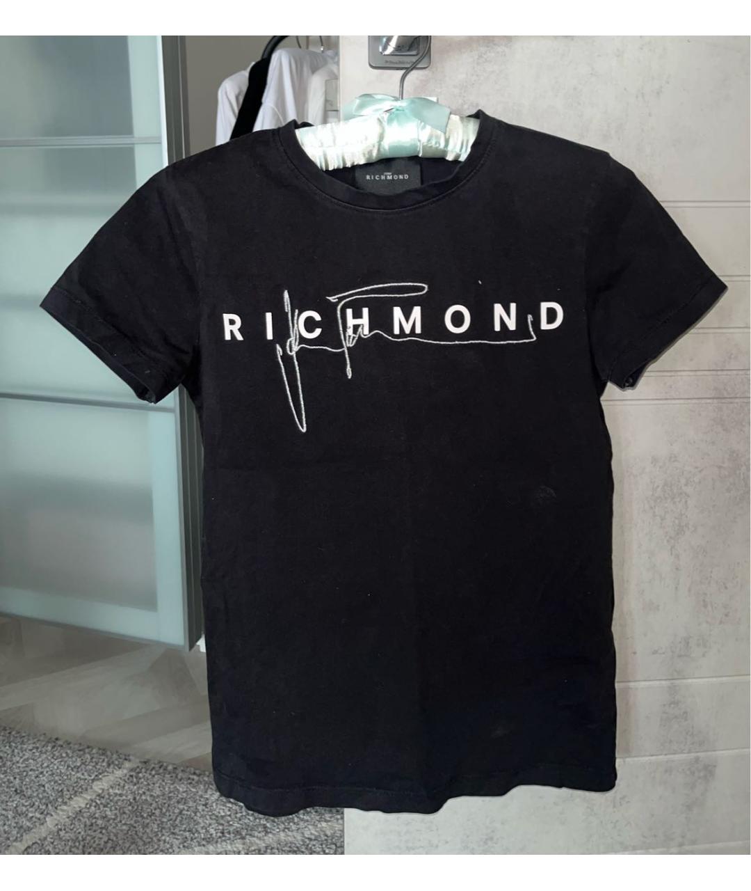 JOHN RICHMOND Черная хлопковая футболка, фото 5