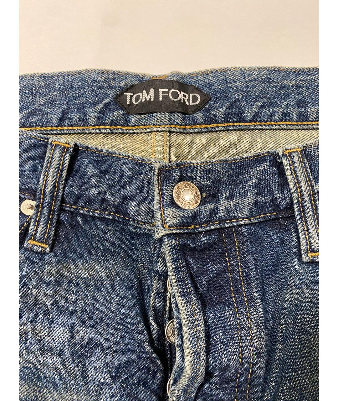 TOM FORD Синие хлопковые прямые джинсы, фото 7