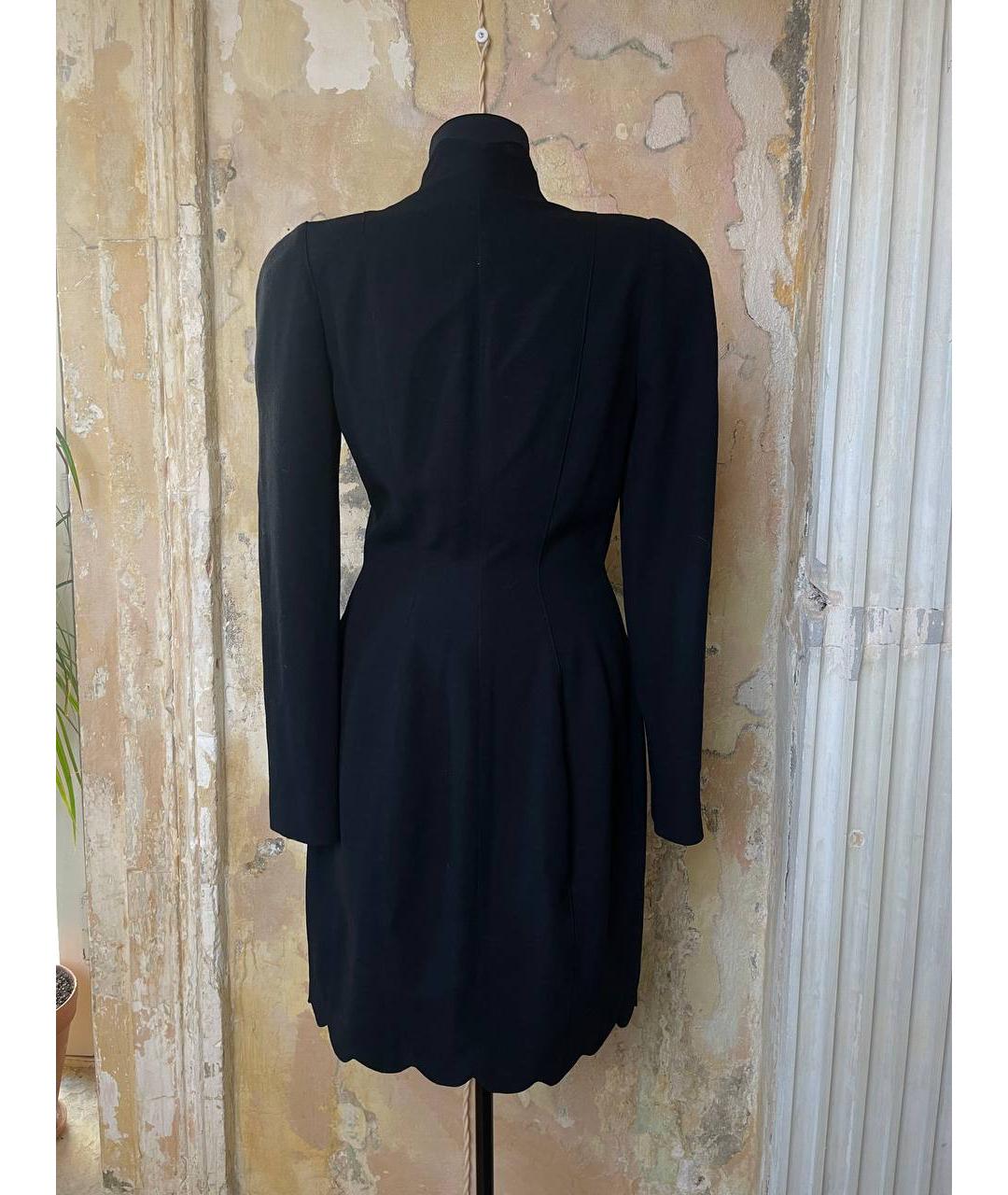 THIERRY MUGLER Черное шерстяное повседневное платье, фото 3