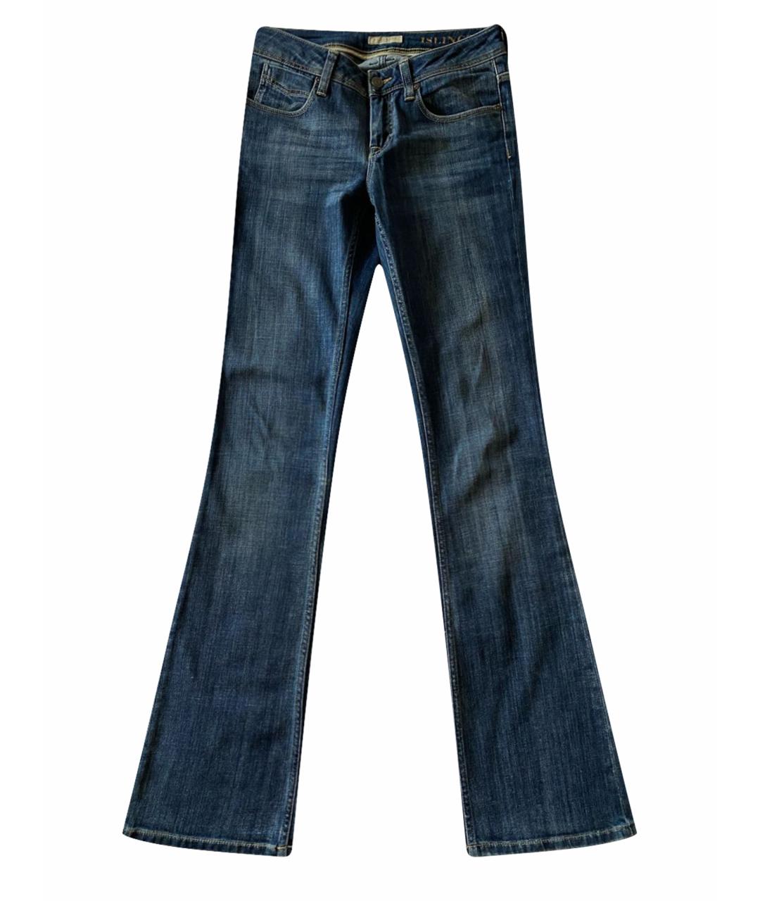 BURBERRY Синие хлопковые джинсы клеш, фото 1