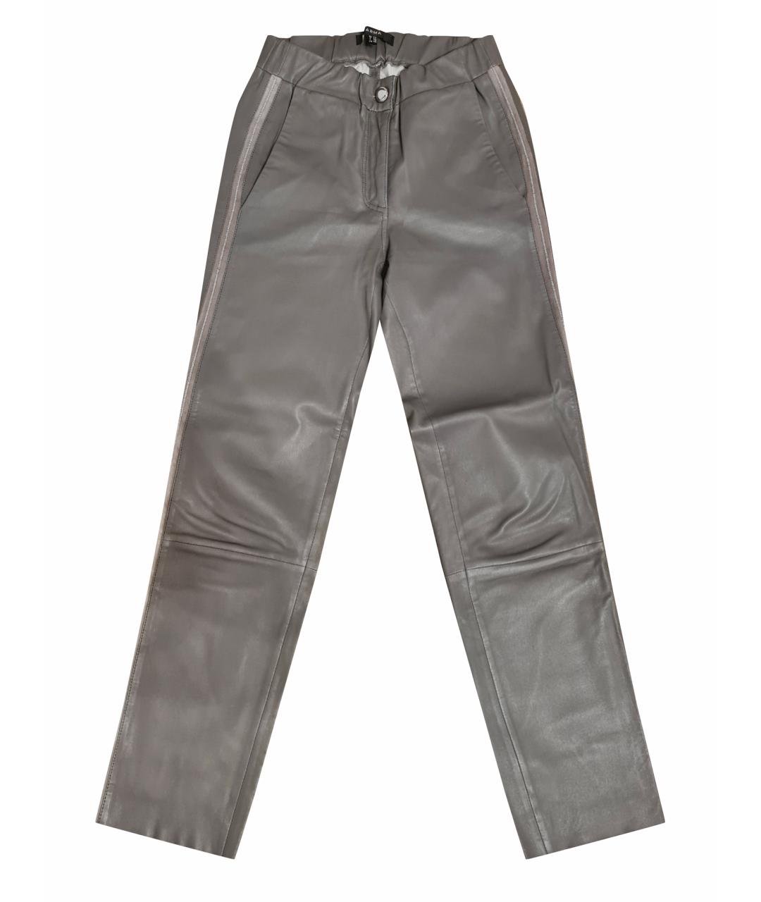 ARMA Серые кожаные прямые брюки, фото 1