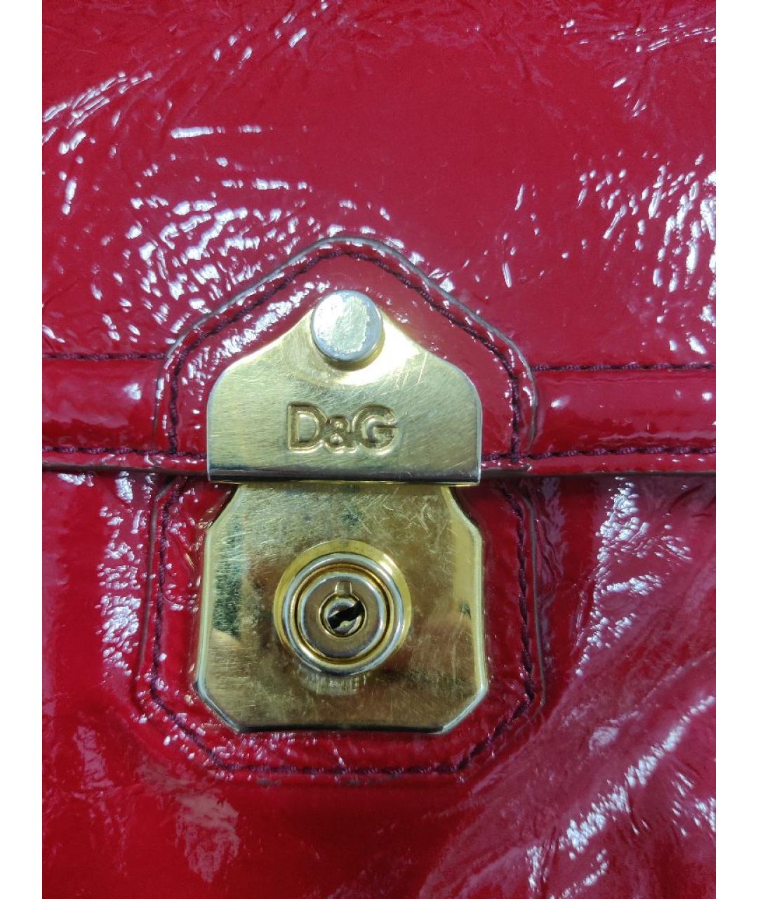 DOLCE&GABBANA Красная сумка через плечо из лакированной кожи, фото 7