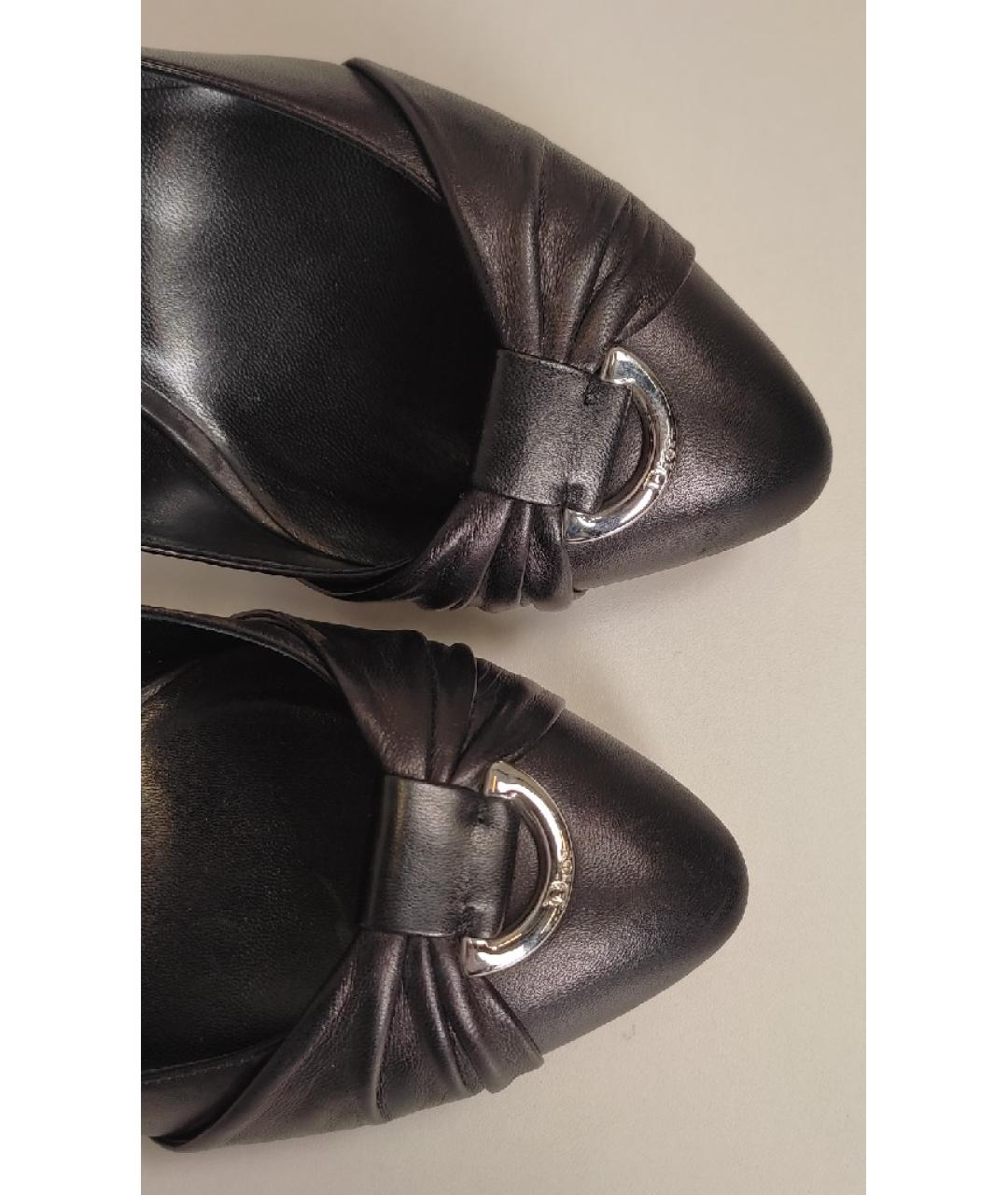 CHRISTIAN DIOR Черные кожаные туфли, фото 4