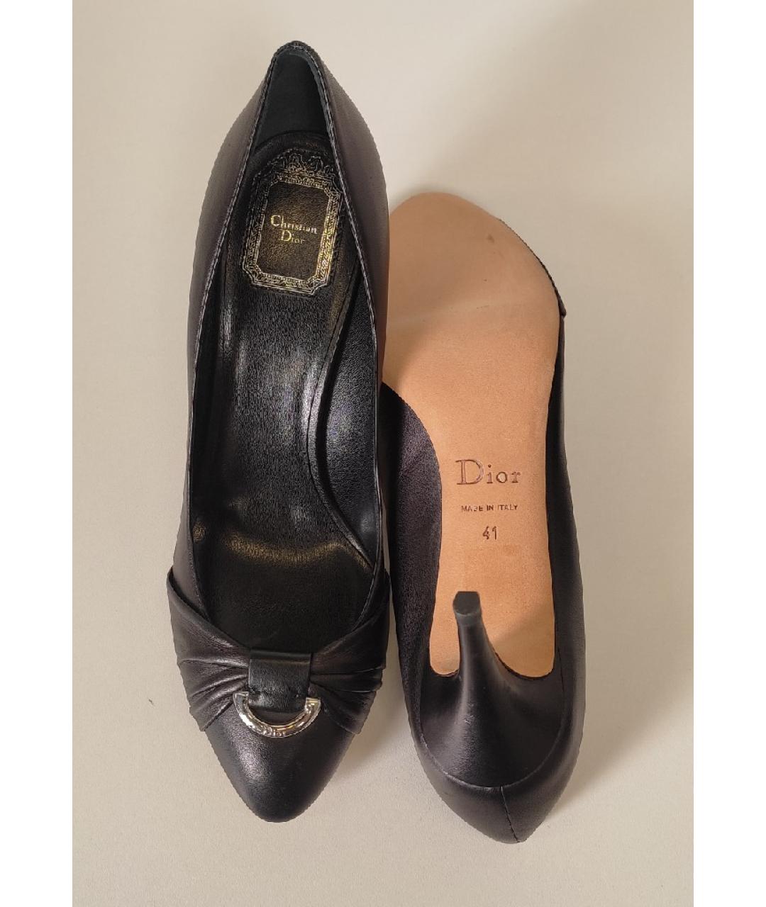 CHRISTIAN DIOR Черные кожаные туфли, фото 7