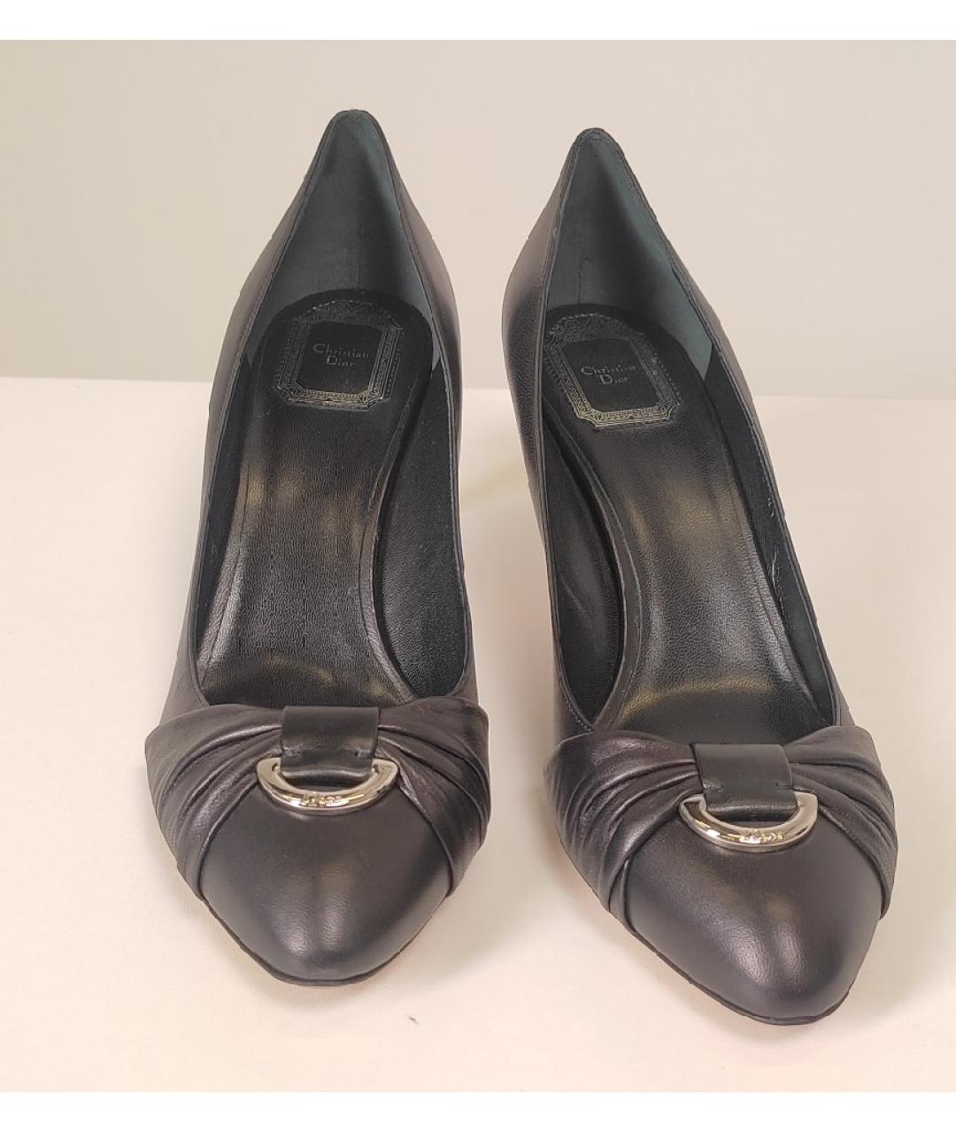 CHRISTIAN DIOR Черные кожаные туфли, фото 2