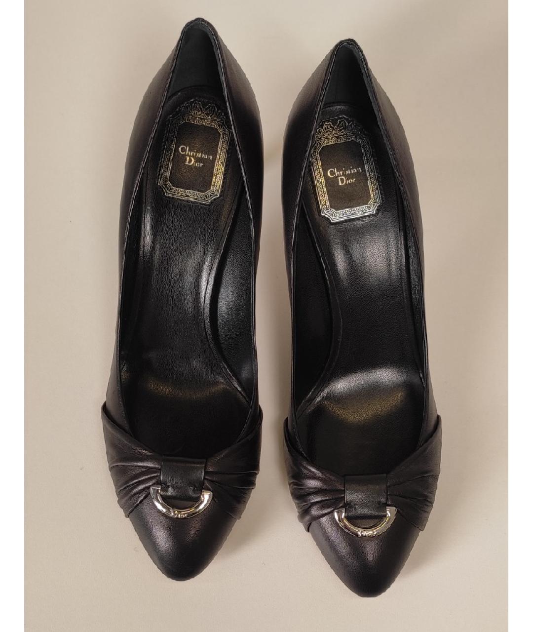 CHRISTIAN DIOR Черные кожаные туфли, фото 3