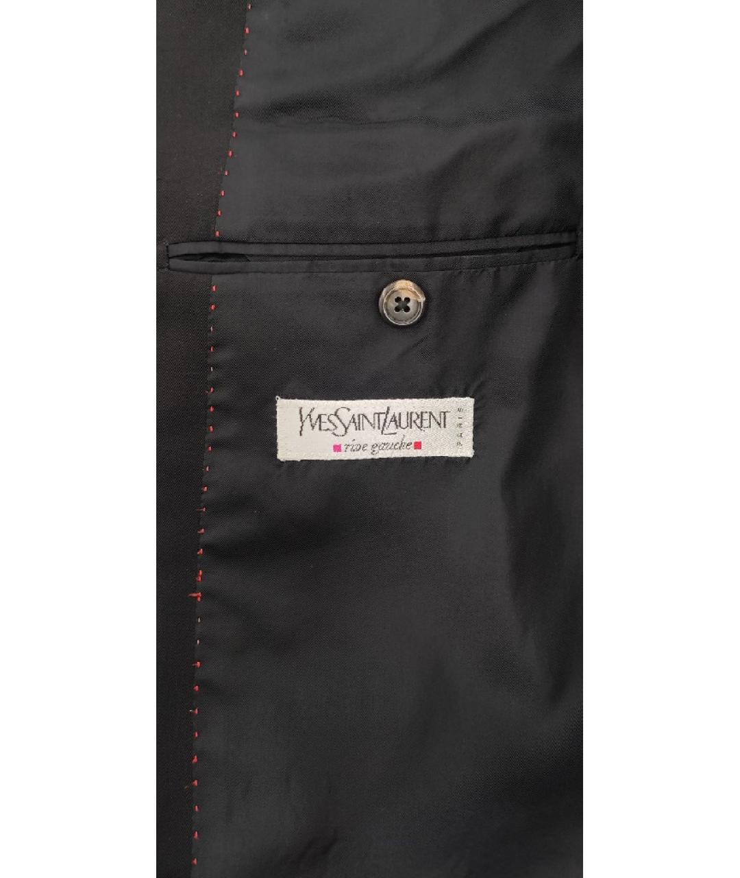 YVES SAINT LAURENT VINTAGE Черный шерстяной пиджак, фото 4