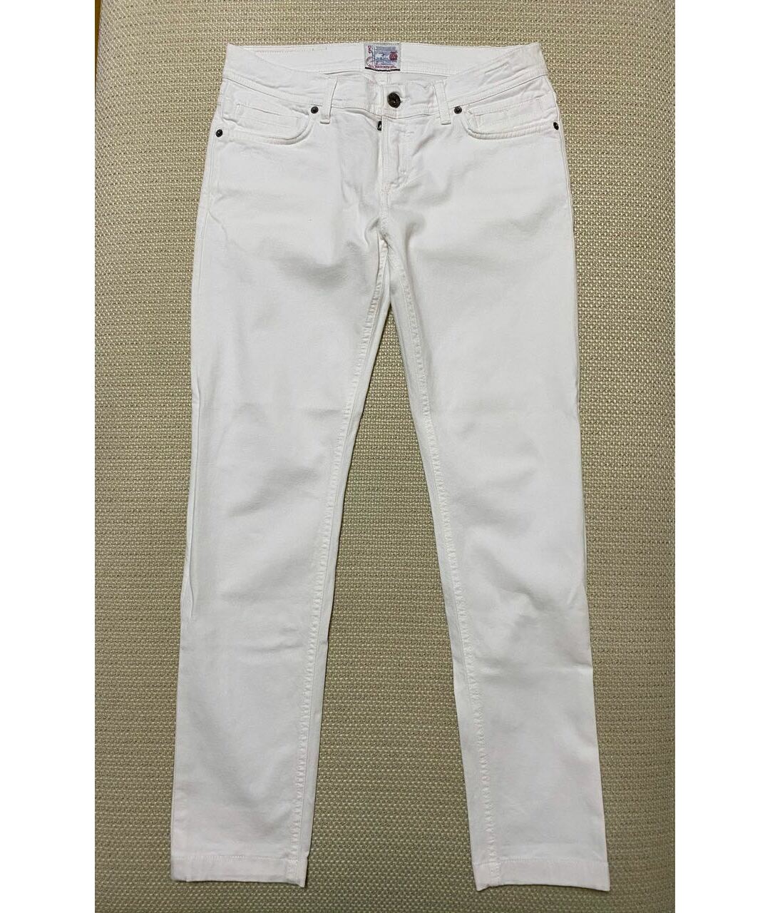 DOLCE & GABBANA VINTAGE Белые хлопковые джинсы скинни, фото 8