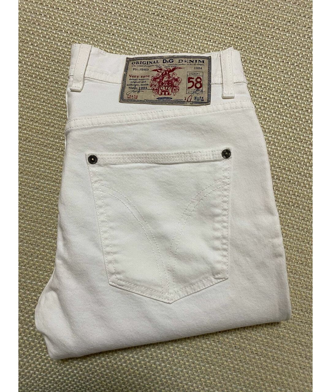 DOLCE & GABBANA VINTAGE Белые хлопковые джинсы скинни, фото 7