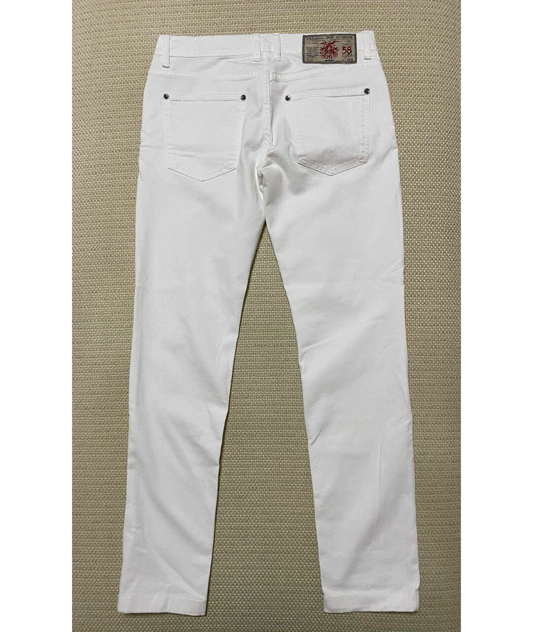 DOLCE & GABBANA VINTAGE Белые хлопковые джинсы скинни, фото 2