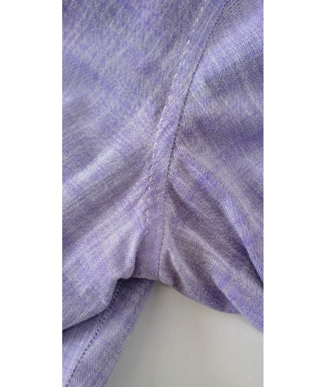 PATRICK HELLMANN Фиолетовая хлопковая классическая рубашка, фото 6