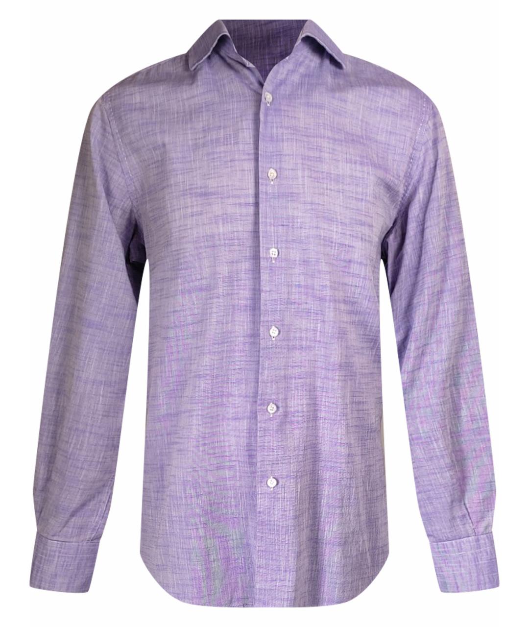 PATRICK HELLMANN Фиолетовая хлопковая классическая рубашка, фото 1