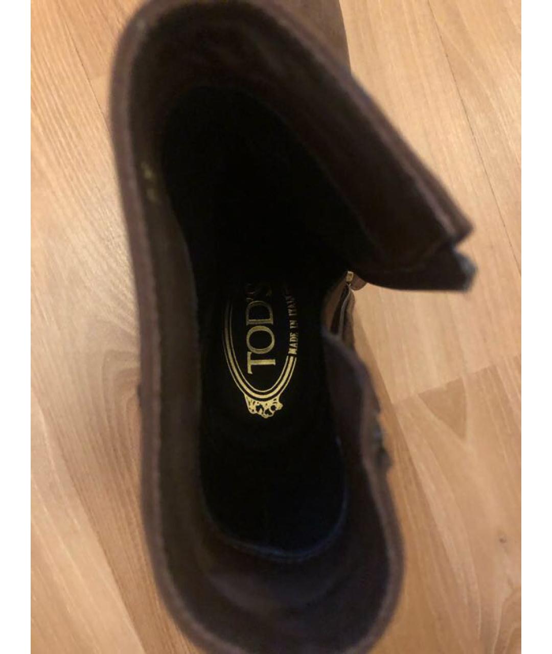 TOD'S Коричневые замшевые ботильоны, фото 5