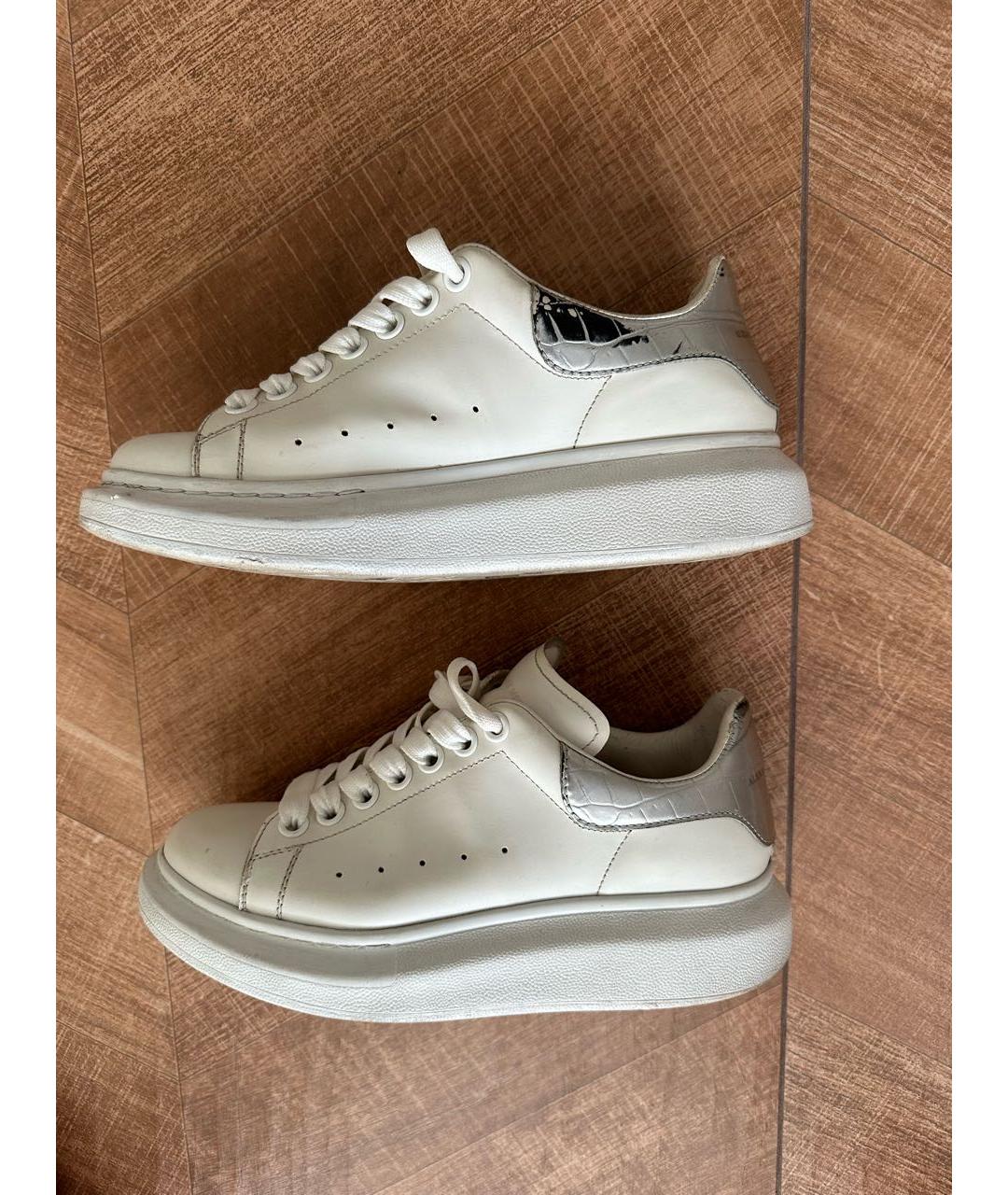 ALEXANDER MCQUEEN Белые кожаные кеды, фото 6