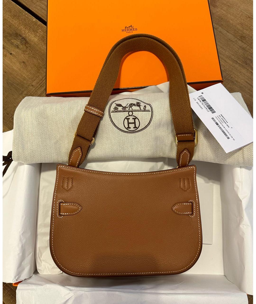 HERMES Коричневая кожаная сумка через плечо, фото 5