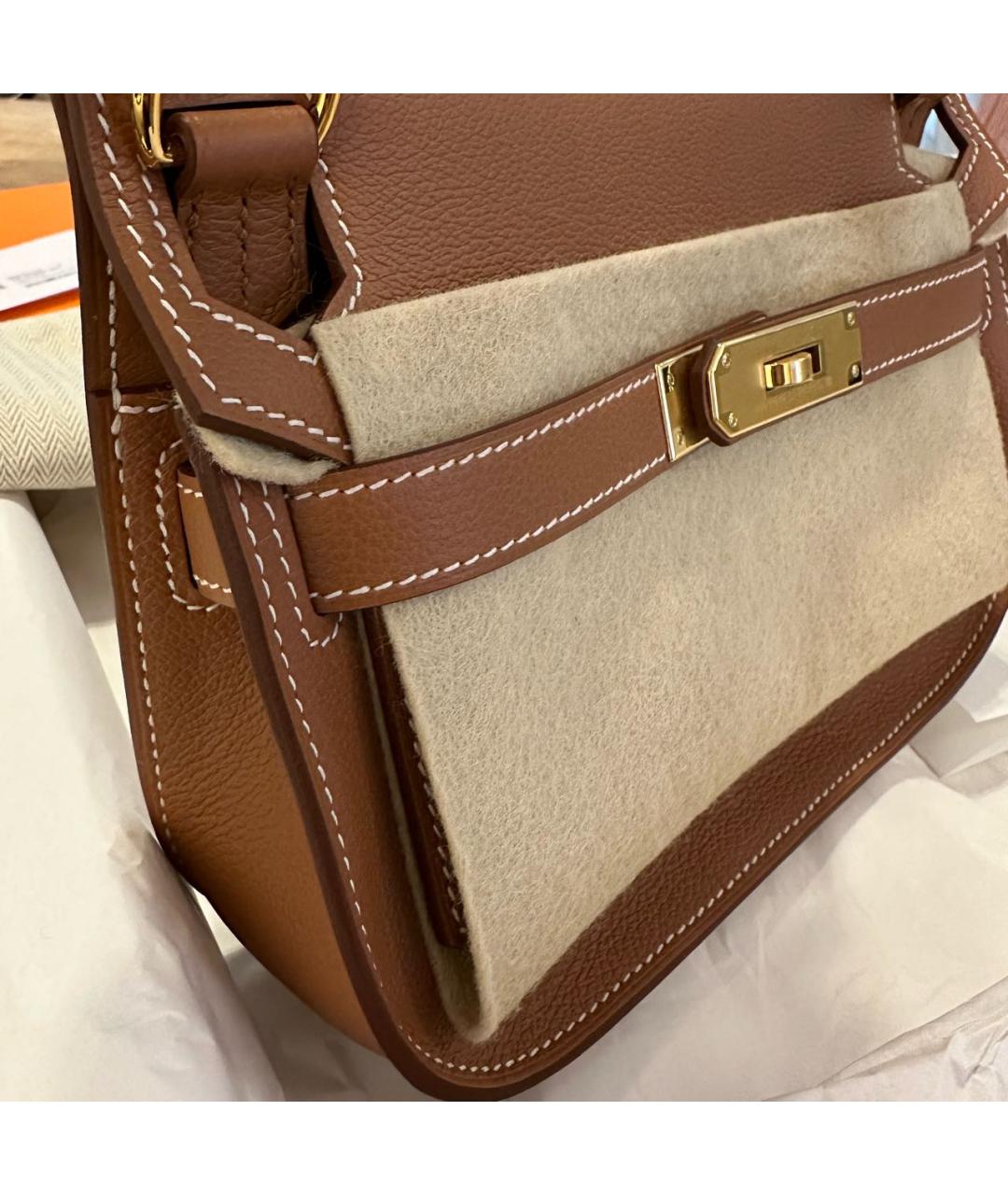 HERMES Коричневая кожаная сумка через плечо, фото 2