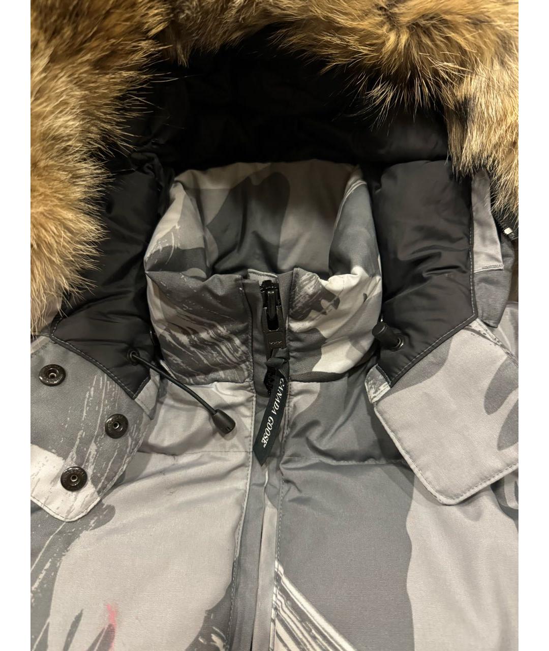 CANADA GOOSE Серый синтетический пуховик, фото 5