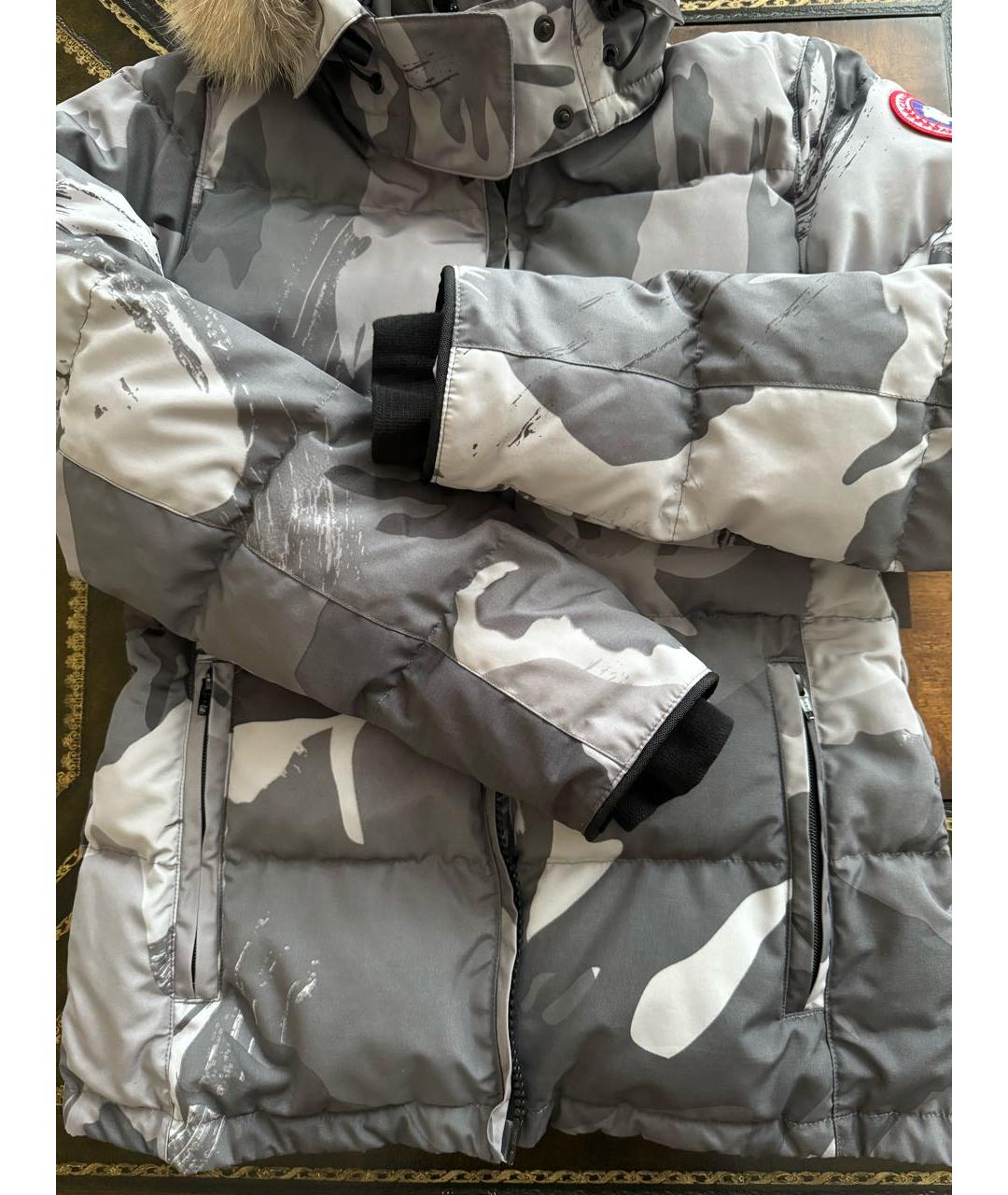 CANADA GOOSE Серый синтетический пуховик, фото 7