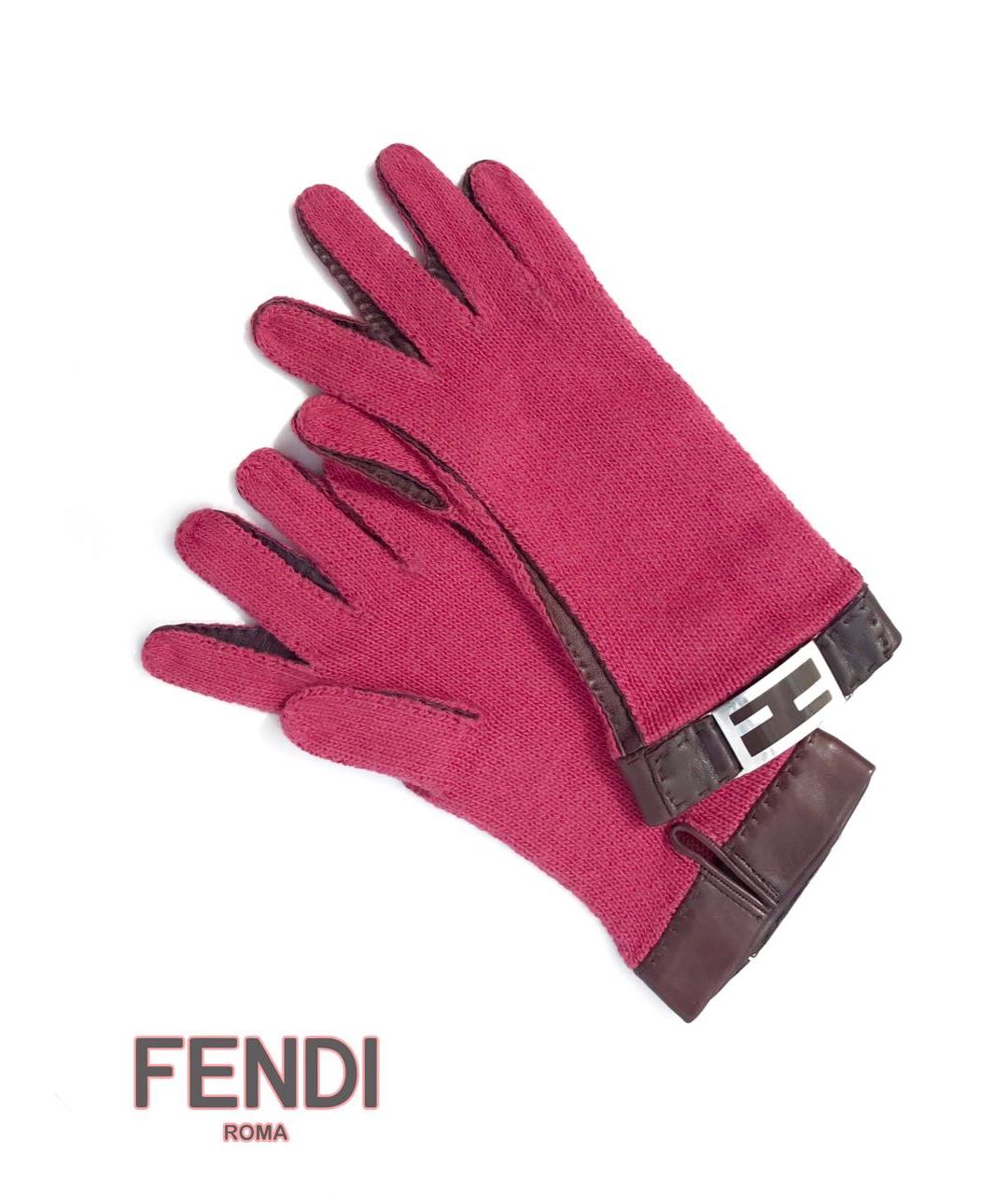 FENDI Мульти кашемировые перчатки, фото 5
