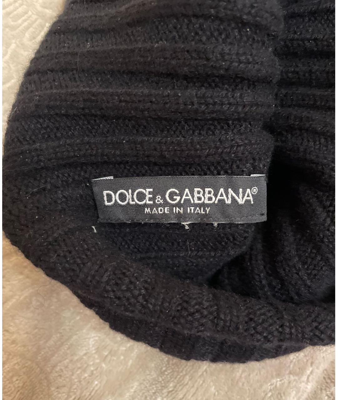 DOLCE&GABBANA Черная кашемировая шапка, фото 3