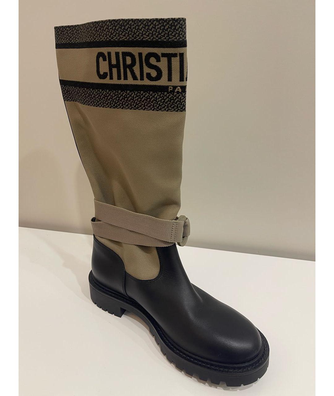 CHRISTIAN DIOR PRE-OWNED Черные кожаные сапоги, фото 2