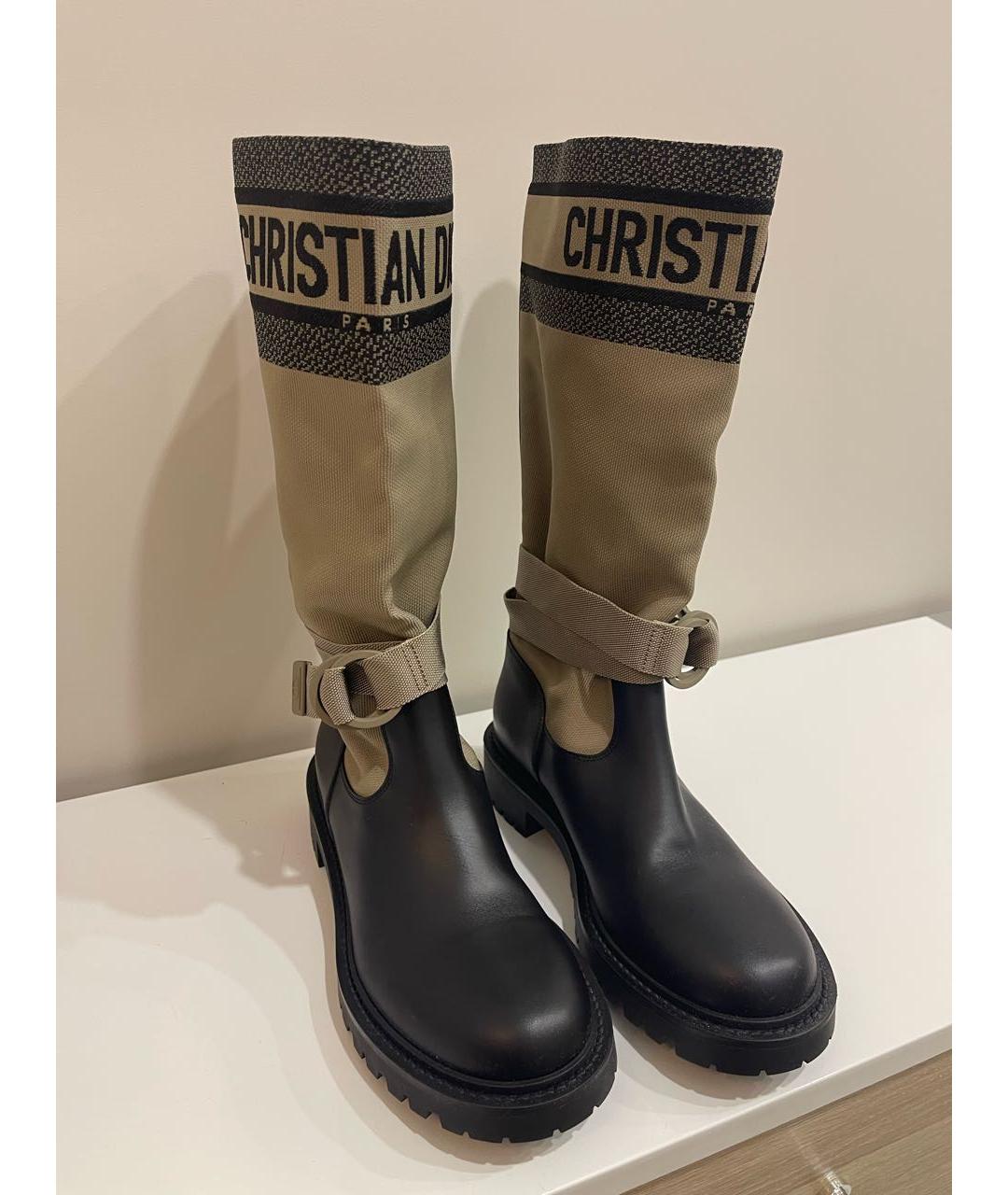 CHRISTIAN DIOR PRE-OWNED Черные кожаные сапоги, фото 6