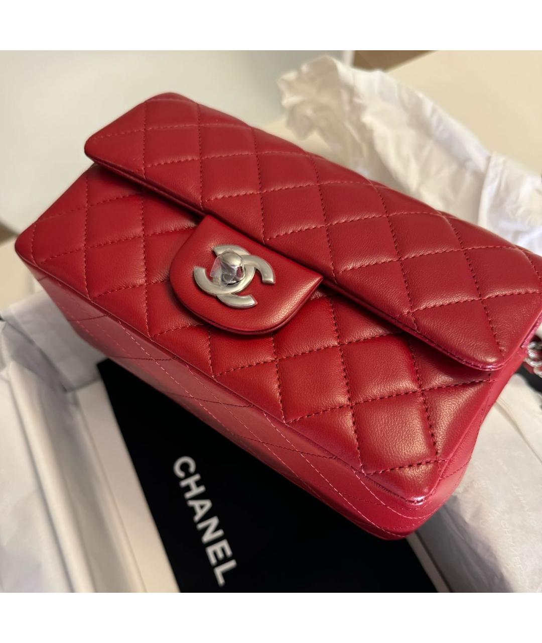 CHANEL PRE-OWNED Красная кожаная сумка через плечо, фото 2