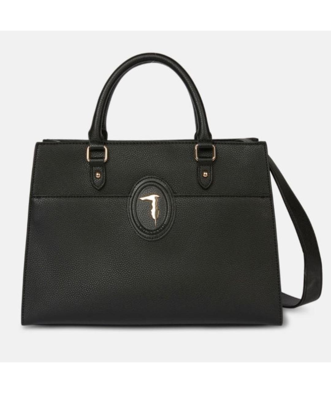 TRUSSARDI Черная синтетическая сумка тоут, фото 7