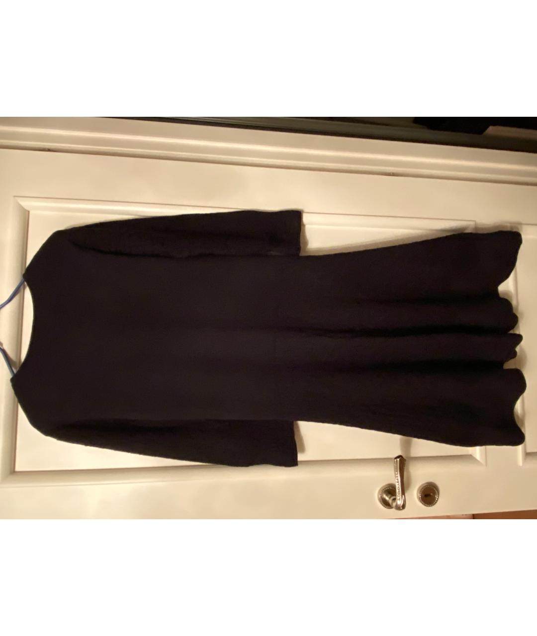 SALVATORE FERRAGAMO Темно-синее шерстяное повседневное платье, фото 2
