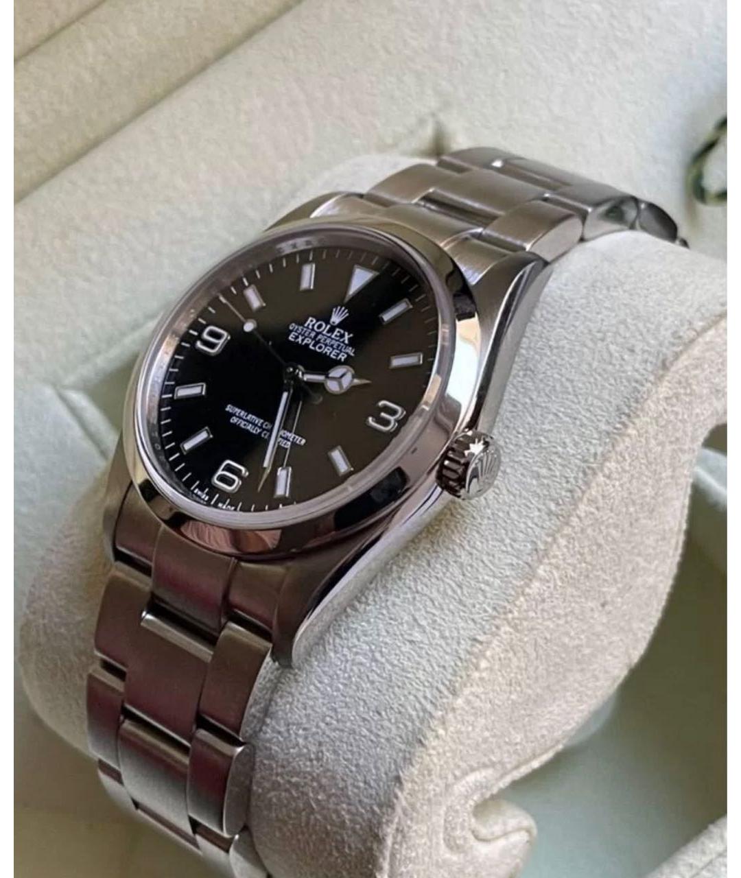 ROLEX Черные металлические часы, фото 3