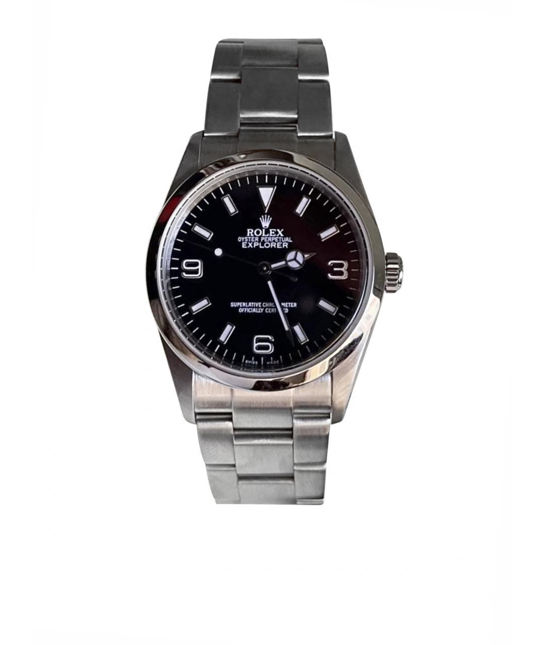 ROLEX Черные металлические часы, фото 11