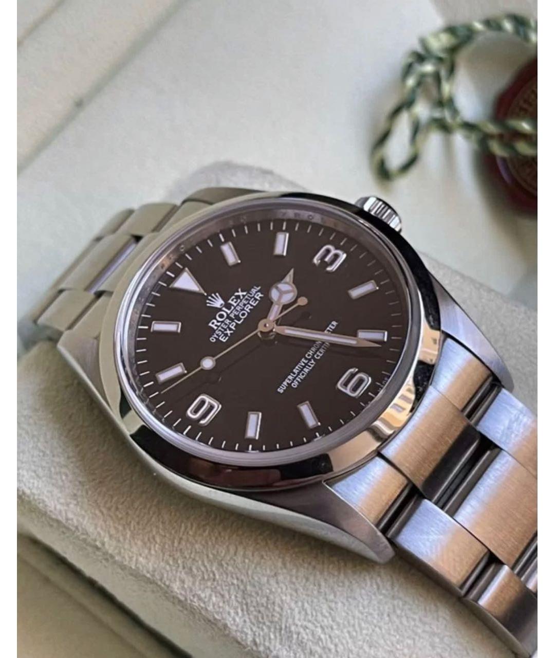 ROLEX Черные металлические часы, фото 6