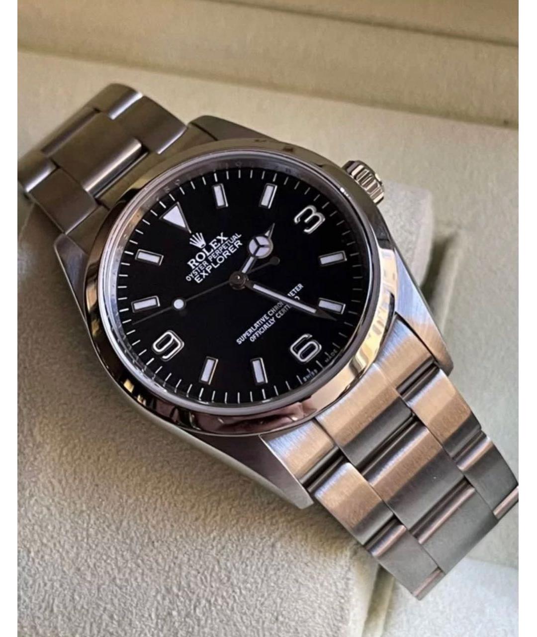 ROLEX Черные металлические часы, фото 8