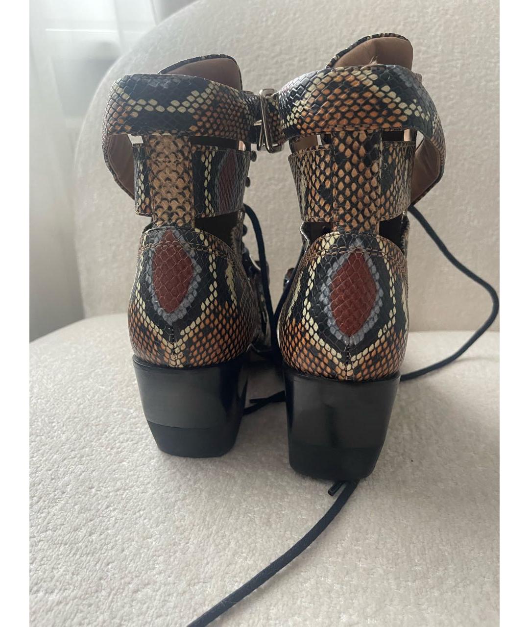 CHLOE Бежевые ботинки из экзотической кожи, фото 3
