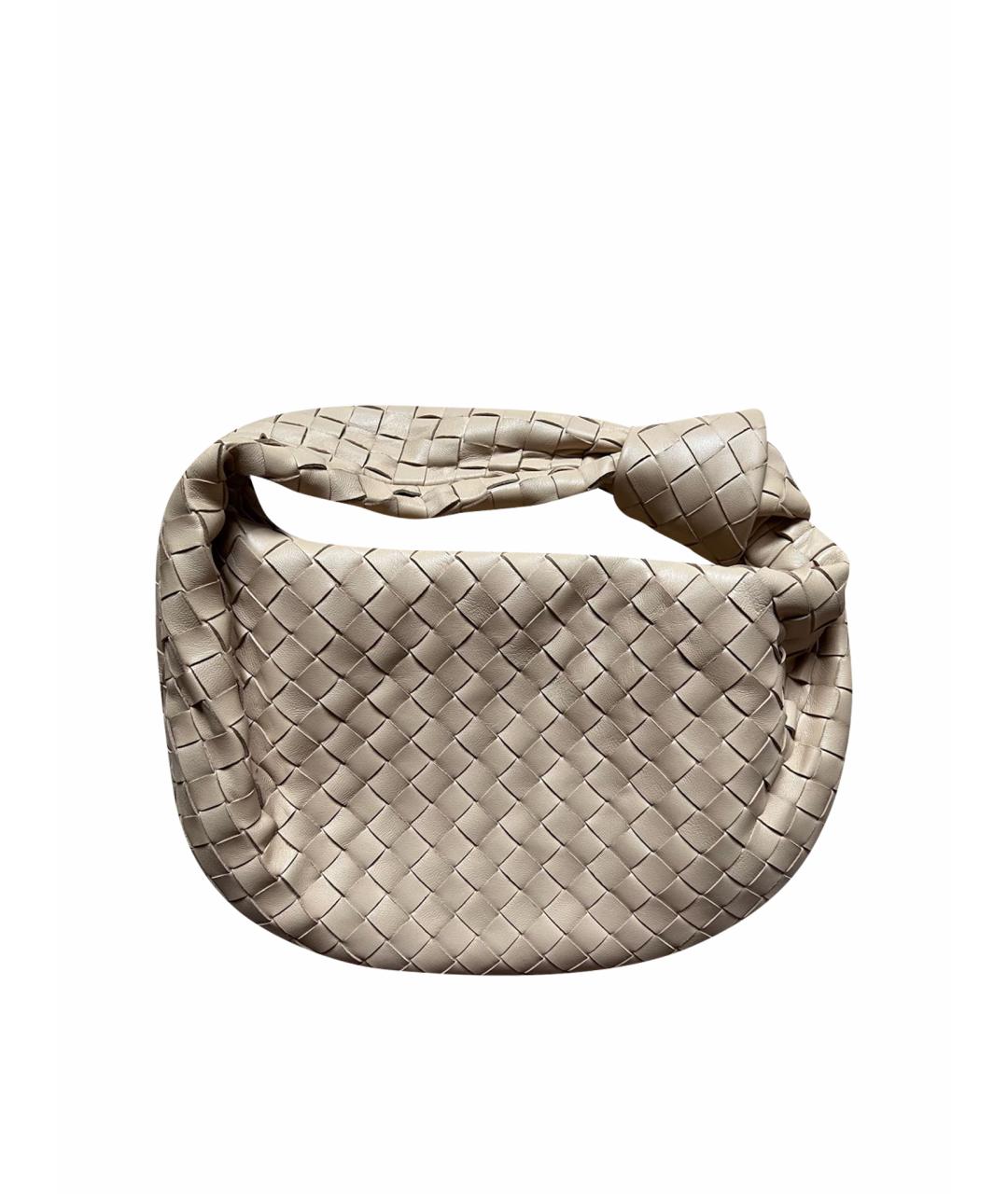 BOTTEGA VENETA Бежевая кожаная сумка с короткими ручками, фото 1