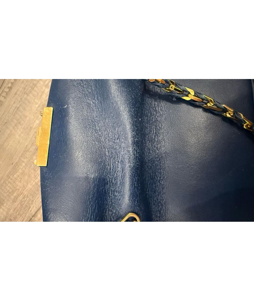 FENDI Темно-синяя кожаная сумка через плечо, фото 8