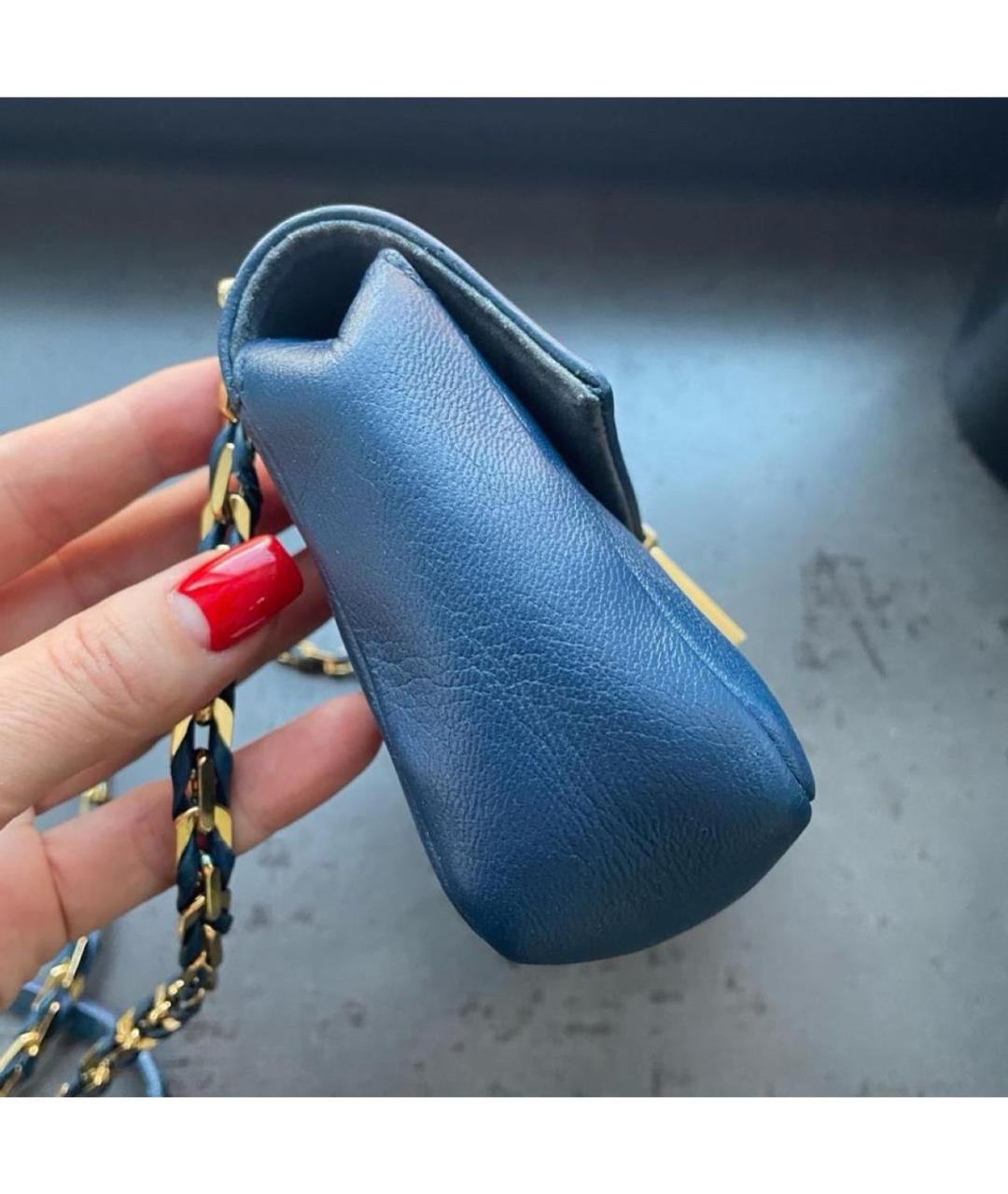 FENDI Темно-синяя кожаная сумка через плечо, фото 2