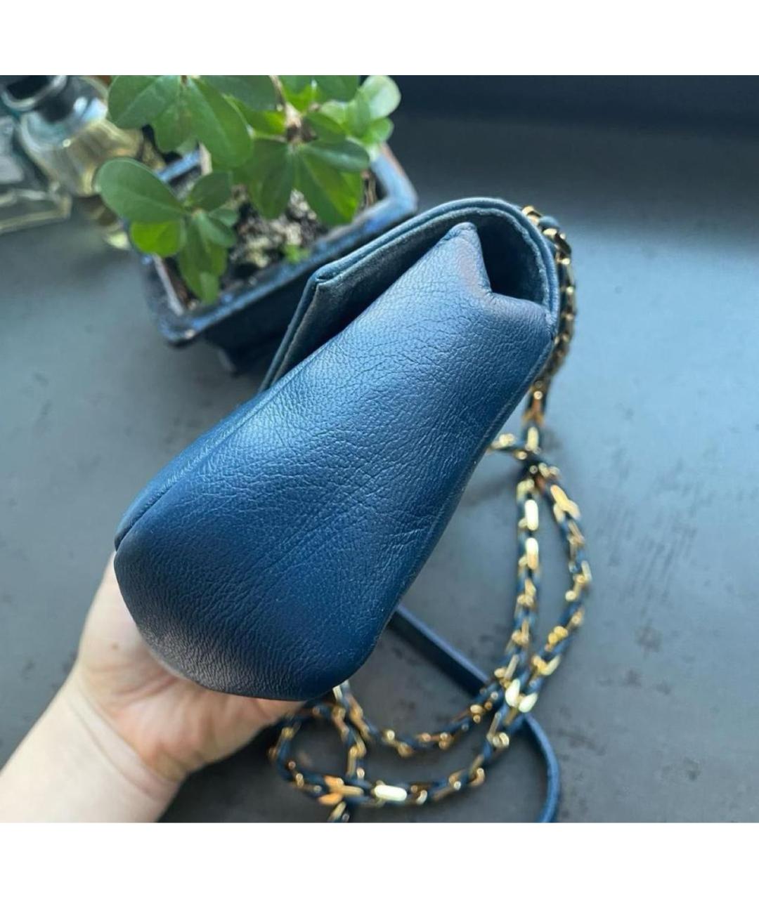 FENDI Темно-синяя кожаная сумка через плечо, фото 3