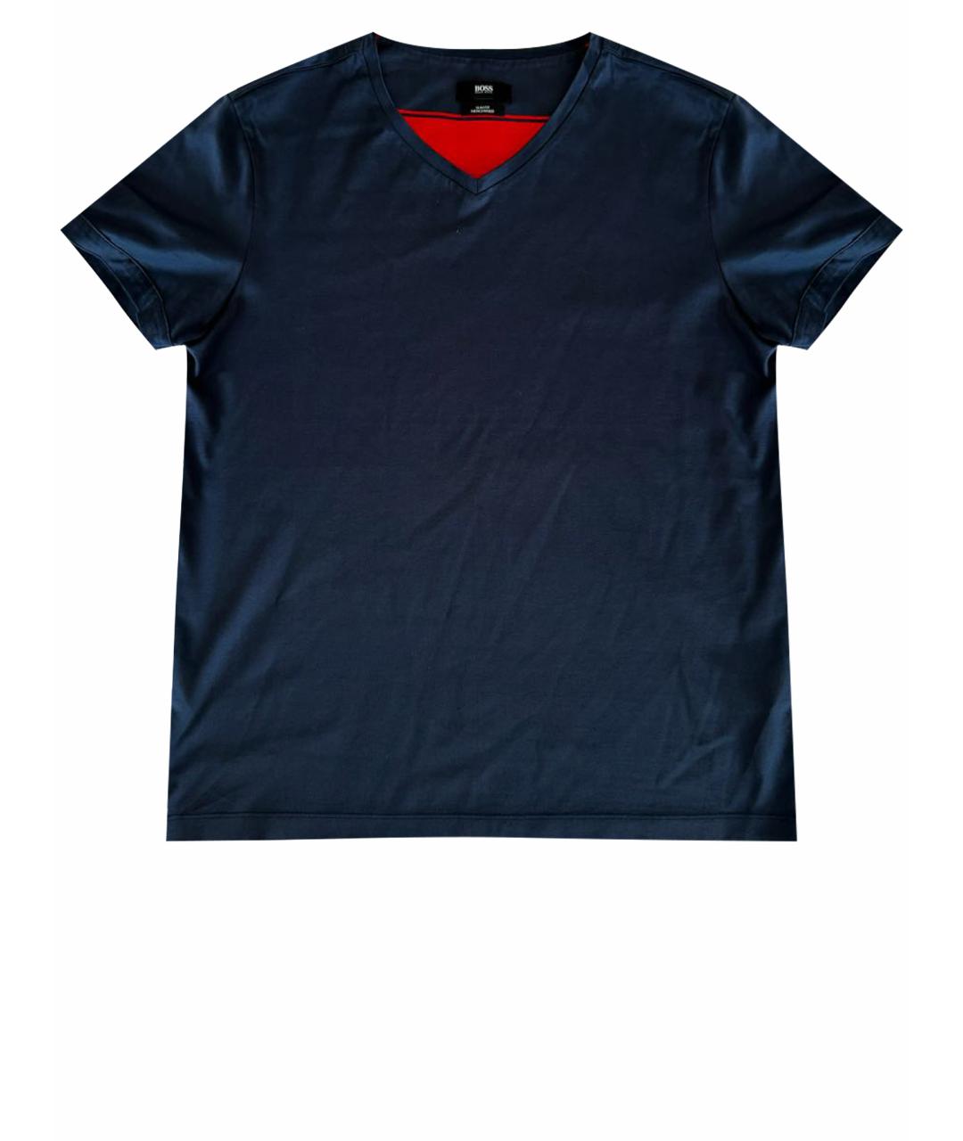 HUGO BOSS Темно-синяя хлопковая футболка, фото 1